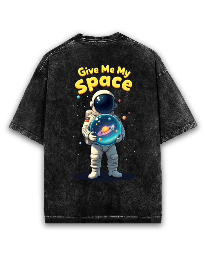 Space is Important Acid Wash T-Shirt (Oversized)