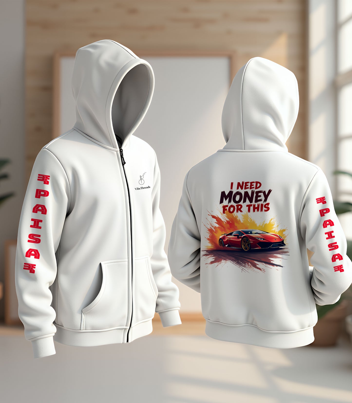 Paisa Heavy Zipper Hoodie (Regular Fit)