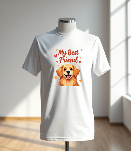 My Best Friend (Golden Retriever) T-shirt (Regular Fit)