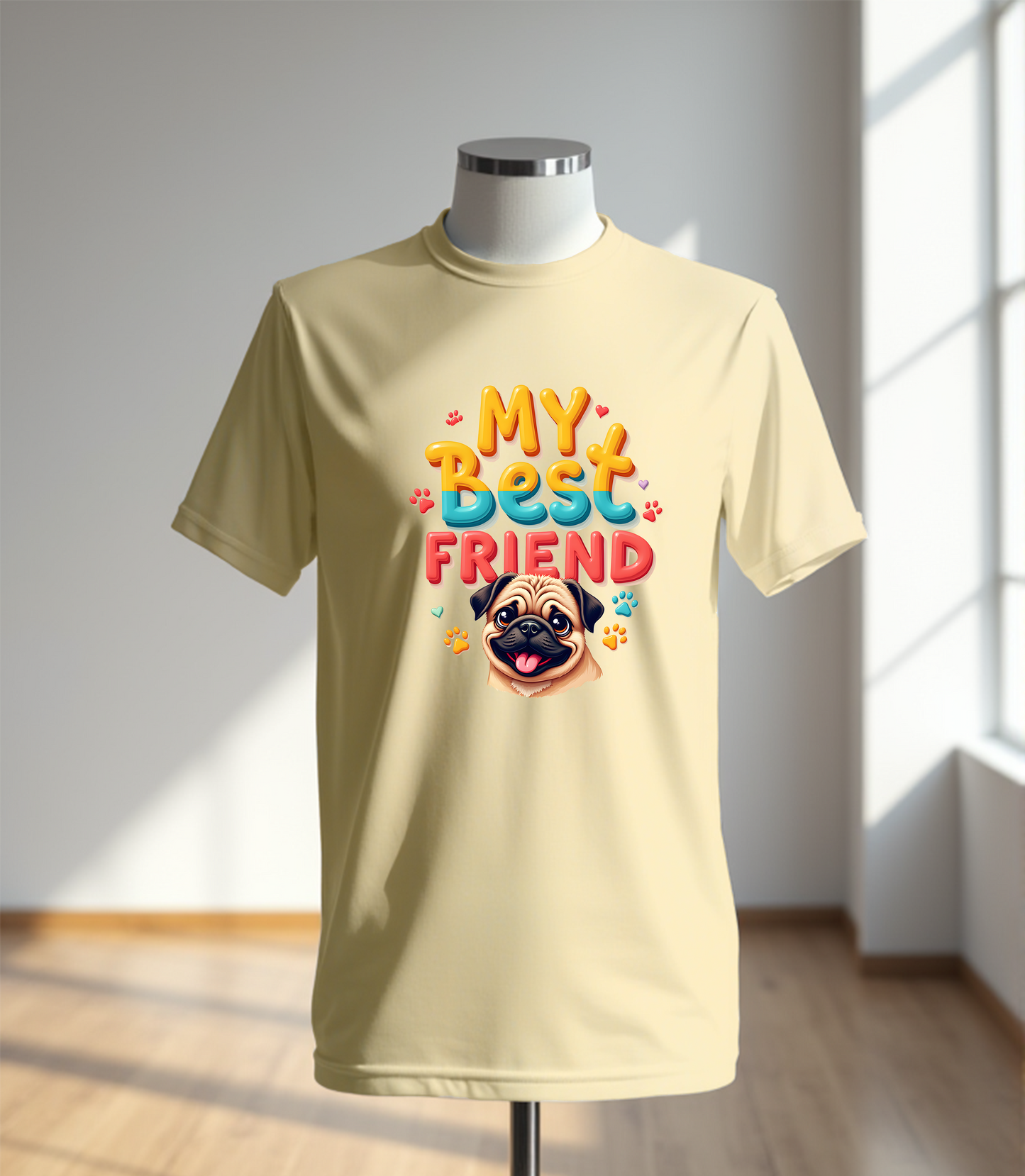 My Best Friend Pug T-Shirt (Regular Fit)